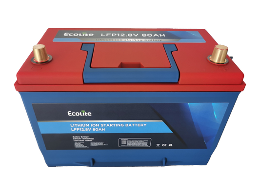 LiFePO4 Lithium Battery 12.8V 80Ah Integrate BMS With Fast Charging For Car Starting