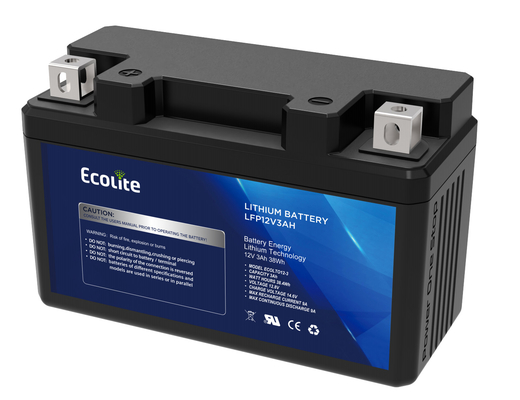Lightweight 12.8V lithium iron Motorcycle starting battery integrated BMS