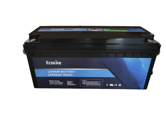 Ecolite Long Cycle Life＞4000cycles 25.6V 100Ah LiFePO4 Lithium Battery for boat rv